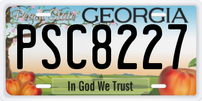 GA license plate PSC8227