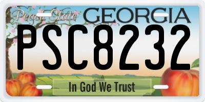 GA license plate PSC8232