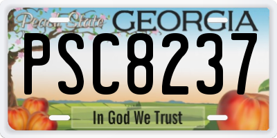 GA license plate PSC8237