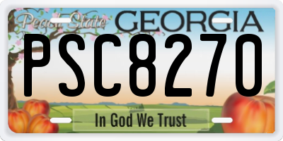 GA license plate PSC8270