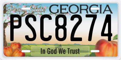GA license plate PSC8274