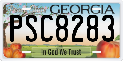 GA license plate PSC8283