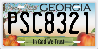 GA license plate PSC8321