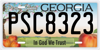 GA license plate PSC8323