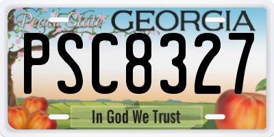 GA license plate PSC8327