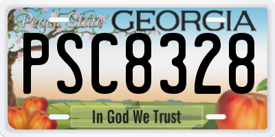 GA license plate PSC8328