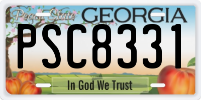 GA license plate PSC8331