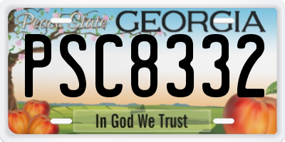 GA license plate PSC8332