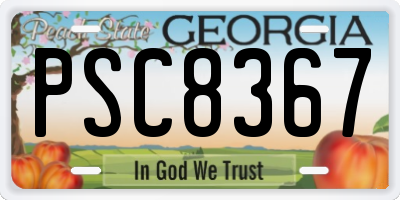 GA license plate PSC8367