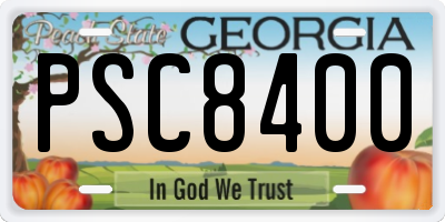 GA license plate PSC8400