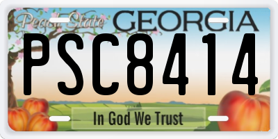 GA license plate PSC8414
