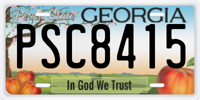 GA license plate PSC8415