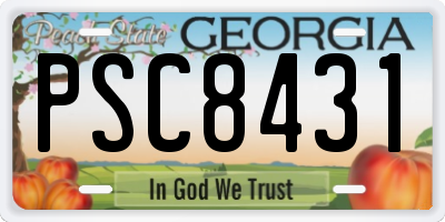 GA license plate PSC8431