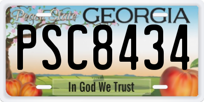 GA license plate PSC8434