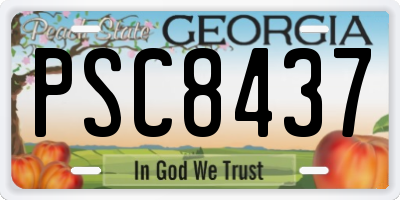GA license plate PSC8437