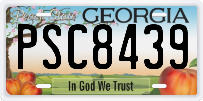 GA license plate PSC8439