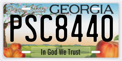 GA license plate PSC8440