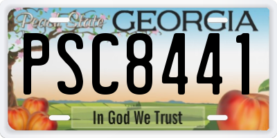 GA license plate PSC8441