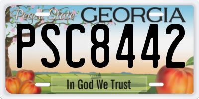GA license plate PSC8442