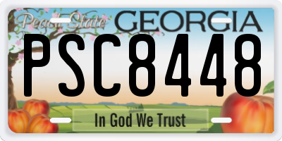 GA license plate PSC8448