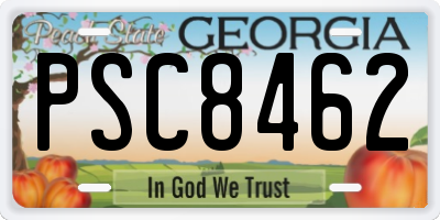 GA license plate PSC8462
