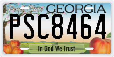 GA license plate PSC8464