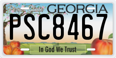 GA license plate PSC8467