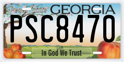 GA license plate PSC8470