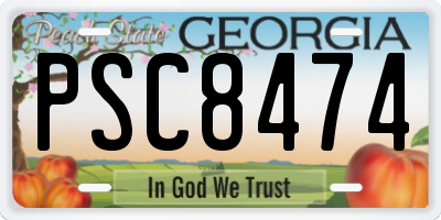 GA license plate PSC8474