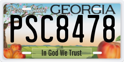 GA license plate PSC8478
