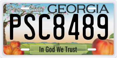 GA license plate PSC8489