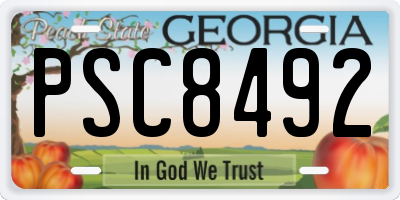 GA license plate PSC8492