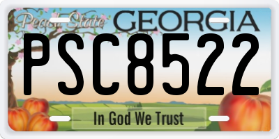 GA license plate PSC8522