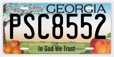 GA license plate PSC8552