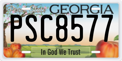 GA license plate PSC8577