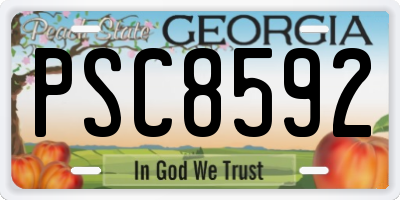 GA license plate PSC8592
