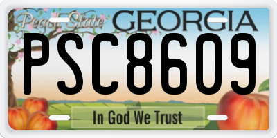 GA license plate PSC8609