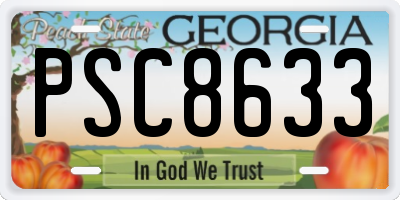 GA license plate PSC8633