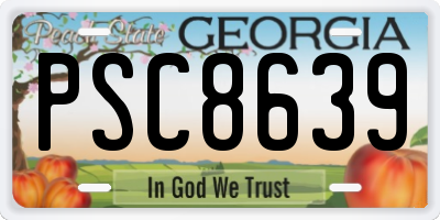 GA license plate PSC8639