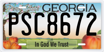 GA license plate PSC8672