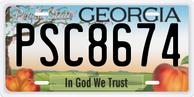 GA license plate PSC8674