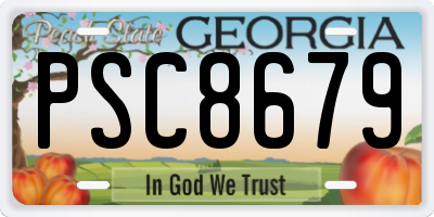 GA license plate PSC8679