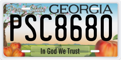 GA license plate PSC8680