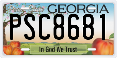 GA license plate PSC8681
