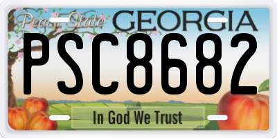 GA license plate PSC8682