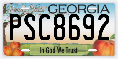GA license plate PSC8692