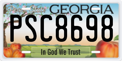 GA license plate PSC8698