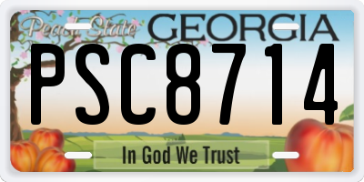 GA license plate PSC8714