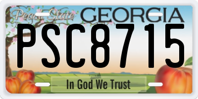 GA license plate PSC8715