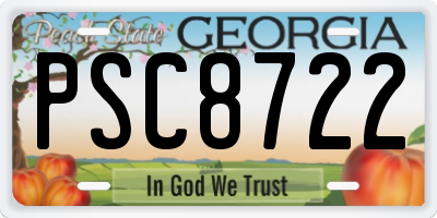 GA license plate PSC8722
